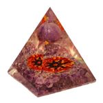 Crystal Divine Amethyst Ball Crystal Pyramid Vastu For Home Orgone Crystal Pyramid Showpieces For Home Decor Items Crystal Pyramid For Positive Energy Crystal Pyramid For Office Table Decorative Items