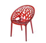 Nilkamal Mid Back Chair with Arm CRYSTALPC| Chair for Living Room, Bed Room, Kitchen, Office Room, Outdoor| 100% PolyPropylene Stackable Chair | (Red Wine)