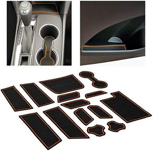 CupHolderHero fits Chevy Equinox Accessories 2018-2024 Premium Custom Interior Non-Slip Anti Dust Cup Holder Inserts, Center Console Liner Mats, Door Pocket Liners 14pc Set (Orange Trim)