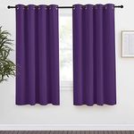 NICETOWN Blackout Window Curtain Short, 55W x 68L, Sold Individually, Royal Purple Color, Home Fashion Thermal Insulated Room Darkening Drapery for Bedroom