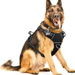 WINSEE Dog Harness No Pull, Pet Harnesses with Dog Collar, Adjustable Reflective Oxford Outdoor Vest, Front/Back Leash Clips for Small, Medium, Large, Extra Large Dogs, Easy Control Handle for Walking