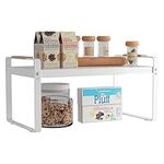 COVAODQ kitchen shelf worktop organiser,kitchen shelf organiser,extendable kitchen shelf,spice racks (2 tier white)