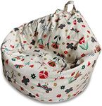 YuppieLife Stuffed Animal Storage Bean Bag Chairs Canvas Cover for Kids(No Filling)/Machine Washable and Durable Toddler Bean Bag Sofa Cover for Room Decor (Kid Painting, 38”)