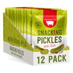 Serious Pig - Chilli Pickled Snacking Gherkins In A Pouch, Crunchy Snacks with Red Chilli, Dill and Garlic, Low Carb, Low Calorie, Drained and Ready to Eat (12 x 40g)