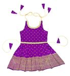 UFB Baby Girls satai pattu Pongal Jacquard Frock Dress (3-6 Months, Purple)