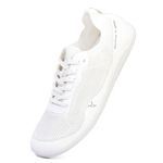 YOHO Bornfree Barefeet Shoes for Men | Wide Toe Box | Zero Heel Shoes | Enhanced Foot Strength, Natural Posture Support, Versatile Comfort, Injury Prevention, Improved Balance | White - UK 10