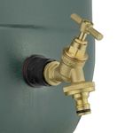 3/4" bsp Waterbutt Connector +Solid Brass bib tap with Click-Lock Hose Connection+Free Thread Seal Tape