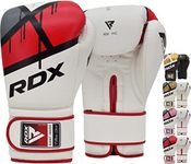 RDX Boxing Gloves EGO, Sparring Muay Thai Kickboxing Pro Heavy Training, Maya Hide Leather, Ventilated Palm, Long Wrist Support, Punching Bag Pads Workout, MMA Gym Fitness, Men Women 8 10 12 14 16oz