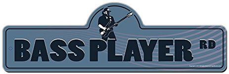 Bass Player Street Sign | Indoor/Outdoor | Funny Home Décor for Garages, Living Rooms, Bedroom, Offices | SignMission Personalized Gift