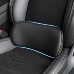 POKSRI Lumbar Support Pillow for car, Faux Leather Perforated,Snug Conforming Waist Support, Resilient Memory Foam, Car Lower Back Pain Relief,Universal Driving Seat Cushion