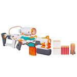 Nerf Modulus Tri Strike Blaster, Mega Barrel Extension, Rocket Launcher, 10 Dart Clip, 10 Elite Darts, 4 Mega Darts, 1 Rocket, [Kids Age 8 & Up, Multicolour]