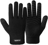 4UMOR Winter Warm Touchscreen Gloves Thermal Gloves for Men and Women Anti-slip Knit Gloves Outdoor Running Windproof Driving Fleece Gloves L