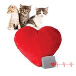 K&H PET PRODUCTS Mother's Heartbeat Plush Heart Pillow Red Kitten Heartbeat Rhythm 6 Inches, 1 Count (Pack of 1), 100542367