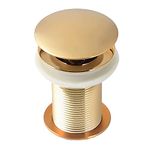 WALLMATE Finish Pop-up Brass Basin Drainer/Waste Coupling Waste Bathroom Wash Basin/Vessel Sink 4 Inch Full Threaded Pop Up 32 MM Flush Valve Faucet (Vessel Installation Type) (Gold)