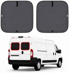 VANLUSIS Extra-Thick Magnetic Insulated Rear Door Window Covers (Pair) for 2014–2026 RAM ProMaster Vans (Fits Bare Metal Window Frames), Blackout Privacy Sun Shades for Stealth Camping – Dark Gray