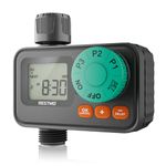 RESTMO Water Timer with 3 Separate Programs, 7-Day Programmable Sprinkler Timer, Rain Delay/Manual/Automatic Watering System, Digital Irrigation Timer for Garden Hose, Yard, Lawn & Outdoor Faucet