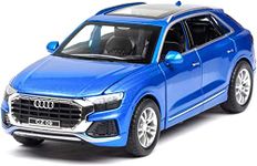 FEXXA 1:32 Scale Exclusive Alloy Metal Pull Back Die-cast Car Model with Sound Light Mini Auto Toy for Kids Metal Model Toy Car with Sound and Light? (AUDI Q8 - BLUE-1)