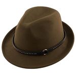 The Tie Hub Vintage Solid Green Fedora Hat for Men