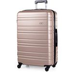 A2B ABS Hard Shell 30 Inch Suitcase - Travel Luggage with 4 Spinner Wheels | Telescopic Drag Handle | Hard Sided Suitcases Weighing 4.3kg Cap 96L Height 76.5cm (Champagne, Large)