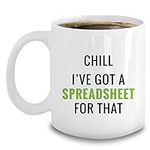 Funny Spreadsheet Coffee Mug Ceramic White Novelty Funny 11 oz - Gifts For Bookeeper Analysts - Office Novelty Gifts