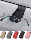 JEJA Sunglasses Holder for Car Sun Visor, Leather Eyeglass Holder, Eyeglasses Hanger Ticket Card Clip, Car Glasses Holder Car Visor Accessorie, Black