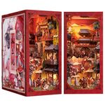 CUTEBEE DIY Book Nook Kit, Miniature House Dollhouse Kit for Adults Teens, Booknook Bookshelf Decor Alley, Model Build-Ancient Chinese Heroine DIY Gift Idea with LED Light (The Legend of Mulan)