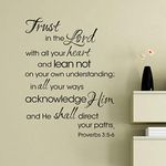 decalmile Trust in the Lord Wall Decals Quotes Religious Inspirational Bible Wall Letters Stickers Adults Bedroom Living room Dining Room Wall Decor