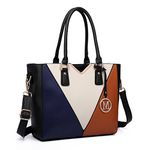 Miss Lulu Leather Look V-Shape Shoulder Handbag Lightweight Medium Tote Bag Handbags for Women