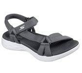 Skechers Womens On-the-go 600 Brilliancy Ankle Strap Sandals, Charcoal, 5 UK