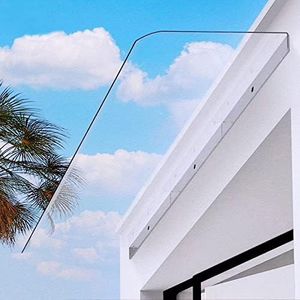Auvent de Porte d'Entrée Invisible,Marquise de Porte Silencieux,Auvent de Fenêtre en Polycarbonat,Terrasse Toit Abri,Auvent Voûté pour Extérieure,Jardin,Balcon,Climatisation (50x110cm/20 x43)