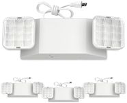 FREELICHT 4 Pack Emergency Lights with Battery Backup, AC 120V, Two Head Adjustable, LED Emergency Square Lighting Fixture for Business Commercial Use with 4FT Plug in Cord, UL Listed