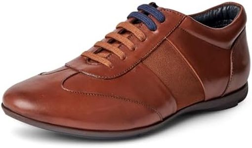 Carlos by Carlos Santana Men's Casual and Fashion Sneakers, Walnut Calfskin Leather, 9