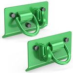 AutoBeeDen 2 Pack Tractor Bucket Hooks with Tie Down Ring, 3/8" Forged Grab Hooks Grade 70 and 1/2" Forged D Rings, Forged Steel Bolts, for John Deere sub Compact Tractor Buckets