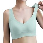 Seamless Sports Bras for Women High Support Supportive Wireless Cross Back Workout Tank Yoga for Large Bust Running, Mint Green, 3X-Large