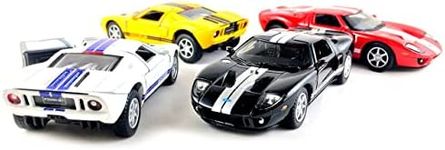 Kinsmart Set of 4: 5 2006 Ford GT Sport Car 1:36 Scale (Black/Red/White/Yellow) by