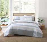 Nautica Home Eastport Collection | Comforter Set - 100% Cotton, Ultra-Soft & Reversible, Wrinkle-Resistant Bedding, Includes 2 Bonus Decorative Pillows, Queen, Blue