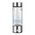 Hydrogen Water Bottle,Bike Water Bottles with PEM and SPE Technology,Up to 1300PPB, Portable Hydrogen Water Generator Maker,New Technology Glass Water Ionizer(Silver)