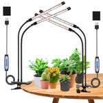 Wolezek Grow Lights for Indoor Plants, 2 Pack 6000K LED White Plant Grow Lights Indoor, Full Spectrum Grow Lamp with Clip, Auto ON & Off Timer 6/12/16H, 3 Modes, 5-Level Dimmable Brightness