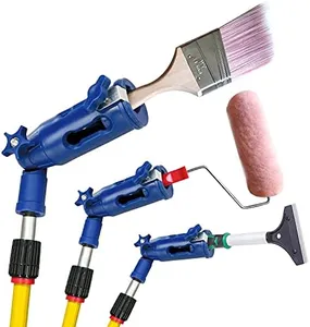 Multi-Angle Paint Brush Extender - Paint Edger Tool for High Ceilings, Walls, Trim and Corner Painting Tool, Paint Roller Extension Pole Attachments for Cutting in Clean, Paint Pole Extension Device