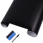 LZLRUN Matte Black Vinyl Wrap Self Adhesive Air Release Bubble - Outdoor Rated for Automotive Use - 12" x 60" Knife + Hand Tool (1FT X 5FT)