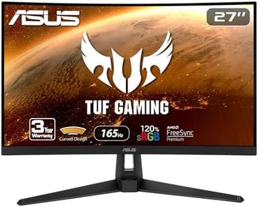 ASUS TUF Gaming VG27VH1B 27? Curved Monitor, 1080P Full HD, 165Hz (Supports 144Hz), Extreme Low Motion Blur, Adaptive-sync, FreeSync Premium, 1ms, Eye Care, HDMI D-Sub, BLACK