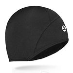 EMPIRELION Lightweight Thermal Skull Cap Ears Warm Cycling Helmet Liner Winter Running Beanie Hats Sweat Wicking Black