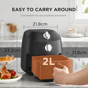 Midea 2L Compact Air Fryer – Black