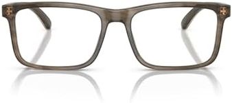 Emporio Armani Men's Ea3227 Prescription Eyewear Frames, Shiny Green/Top Brown/Demo Lens, 54 mm