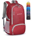 ZOMAKE Lightweight Foldable Backpack - Packable Foldable Rucksack 30L Small Packable Backpcks Walking Rucksacks Travel Daypack Water Resistant For Men Women Outdoor Hiking - (Red)