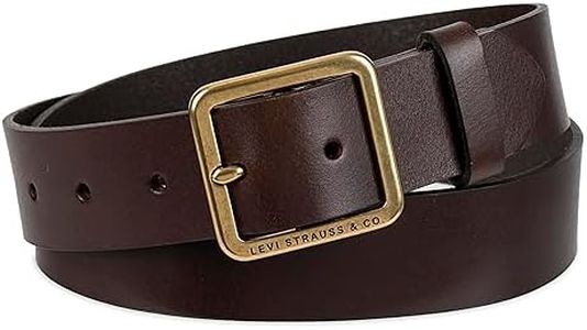 Levi's Women's Plus Size Casual Square Center Bar Buckle Belt, Brown Elevated, Small