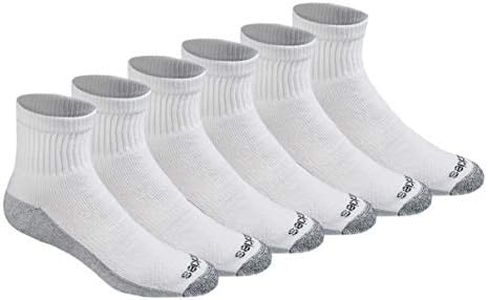 Dickies Men's Dri-Tech Moisture Control Quarter Casual Sock, White (6 Pack), Shoe Size 12-15 UK