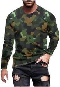 Long Sleeve Shirts for Men Camouflage Hunting Gear Compression Shirt Gym Running Mens Fitness Tactical Vest Biking Football Soccer 08#,Army Green,XL