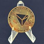 Craftbia® Tron Coin Made of Real Metal Gold Plated Crypto Coin with Plastic Display Stand