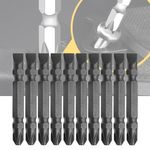 Screwdriver Bits Double Ends plus–minus 1/4′′ Drill Bits pH2 Hand Tool Sets (10Pcs, Steel, Megnetic Bits)